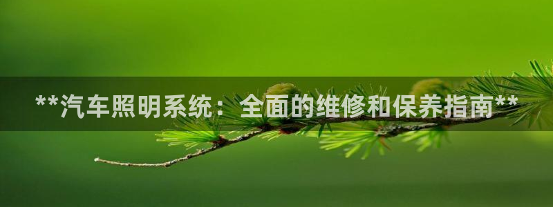 **汽车照明系统：全面的维修和保养指南**